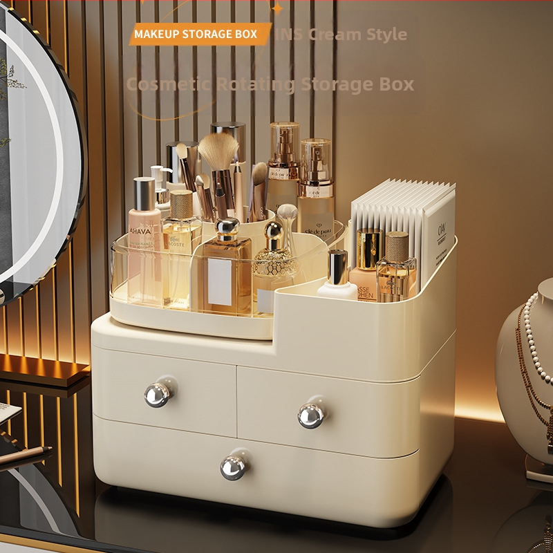 Kosmeetikatoodete hoiukarp Sahtlitüüpi lauaarvuti Suure mahutavusega tolmukindel korraldaja Tualettlaud Nahahooldus Huulepulga hoiuriiul