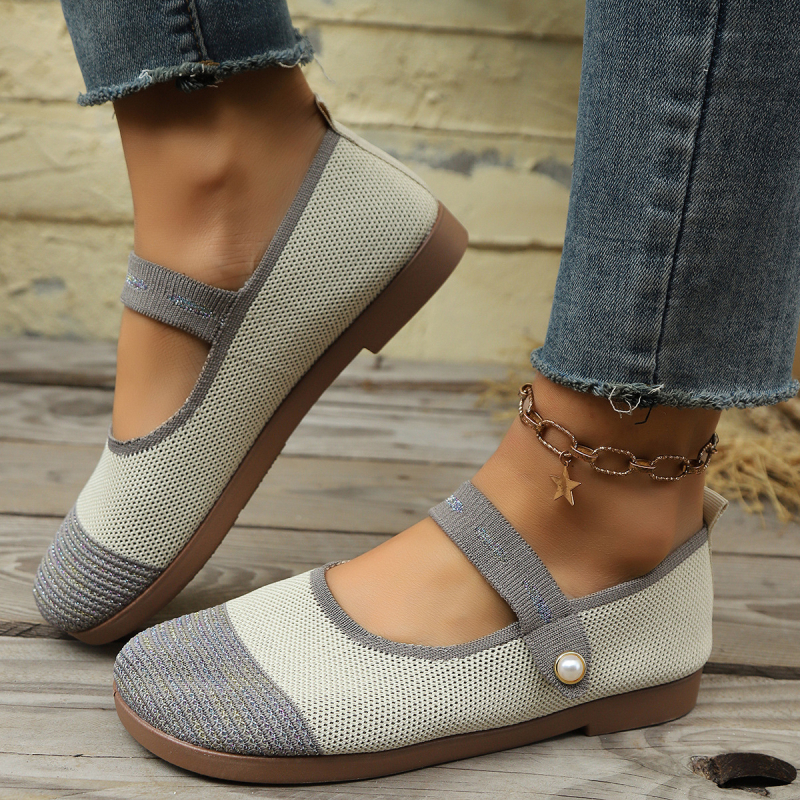 Nyári új, repülő, szőtt, japán stílusú, egyszavas csatos övvel, Mary Jane női cipő, szövet, kis négyzet alakú fejjel, lapos aljú, egyszínű