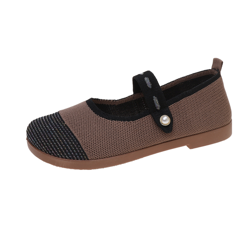 Nyári új, repülő, szőtt, japán stílusú, egyszavas csatos övvel, Mary Jane női cipő, szövet, kis négyzet alakú fejjel, lapos aljú, egyszínű