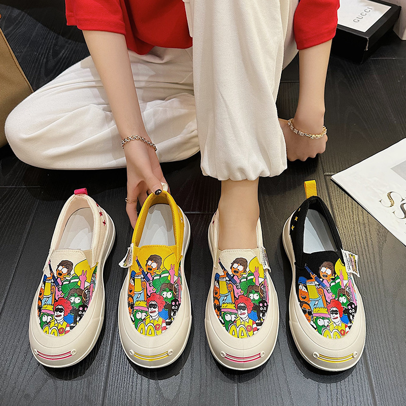 2024 Új Női Cipők Bebújós Lapos Cipők Külkereskedelmi Szövet Cipők Koreai Stílusú Divat Hétköznapi Vászon Cipők Dropshipping