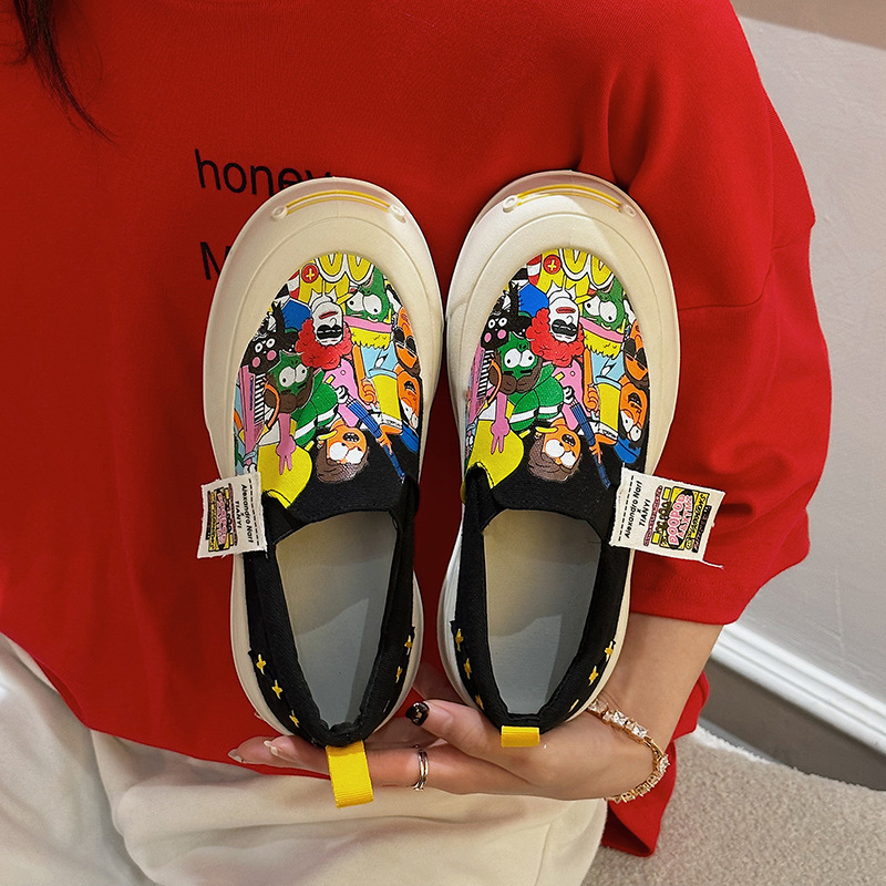 2024 Új Női Cipők Bebújós Lapos Cipők Külkereskedelmi Szövet Cipők Koreai Stílusú Divat Hétköznapi Vászon Cipők Dropshipping