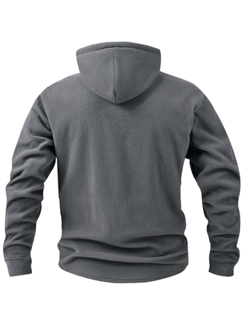 Мъжки есенно-зимен пуловер с дълъг ръкав и цип, изработен от американска полярна поларена материя, свободен, с яка и качулка, през границата с Amazon, американска