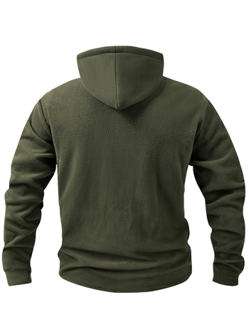 Мъжки есенно-зимен пуловер с дълъг ръкав и цип, изработен от американска полярна поларена материя, свободен, с яка и качулка, през границата с Amazon, американска