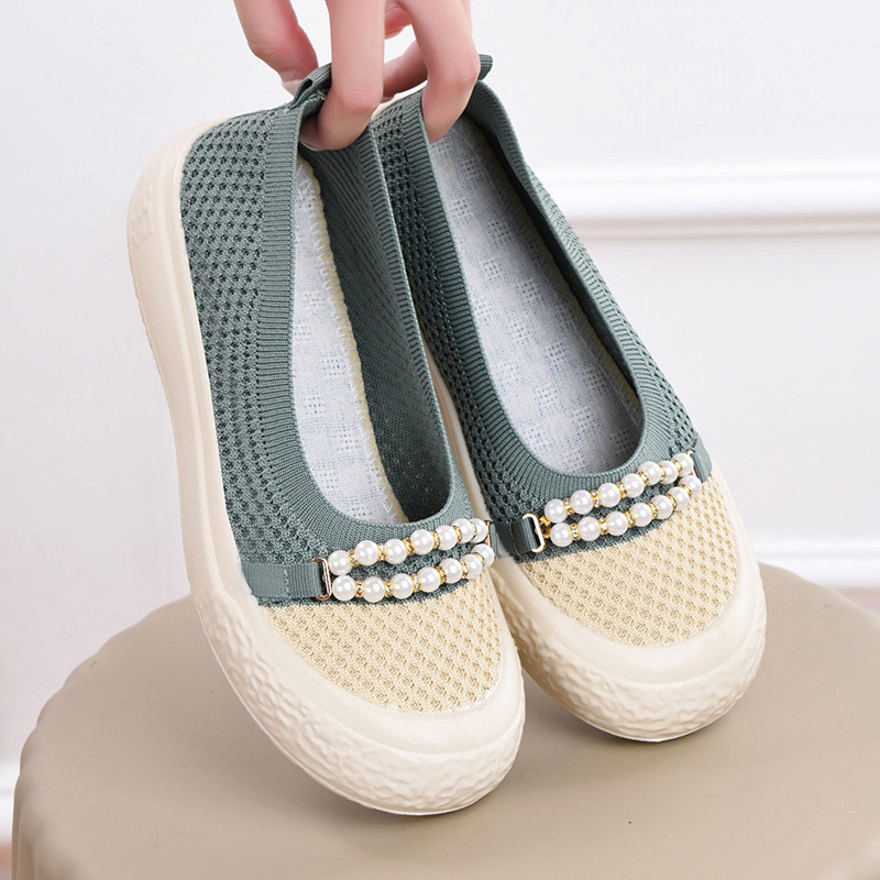 Tweed stílusú halászcipő, nyári, új, hálós, lélegző, sekély szájú, alkalmi cipő, puha talppal, kényelmes, bebújós, anyacipő