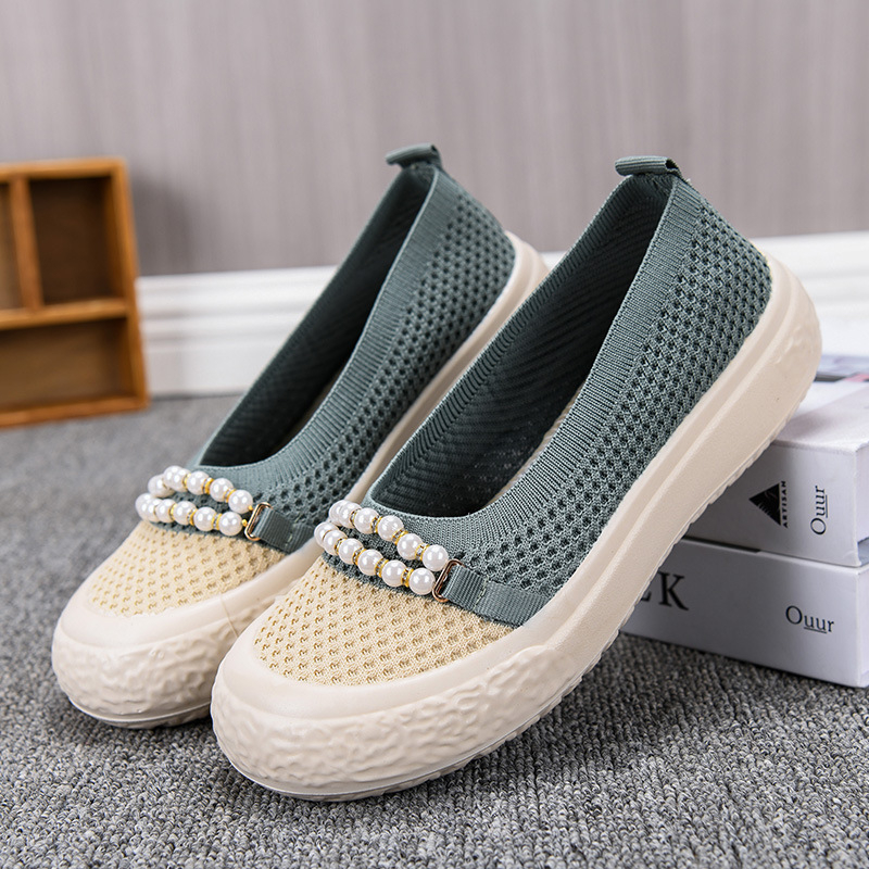 Tweed stílusú halászcipő, nyári, új, hálós, lélegző, sekély szájú, alkalmi cipő, puha talppal, kényelmes, bebújós, anyacipő