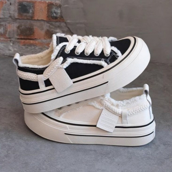 Retro Campus paksu tallaga lõuendikingad naistele 2025. aasta uued hingavad mustad sügiskingad Tide