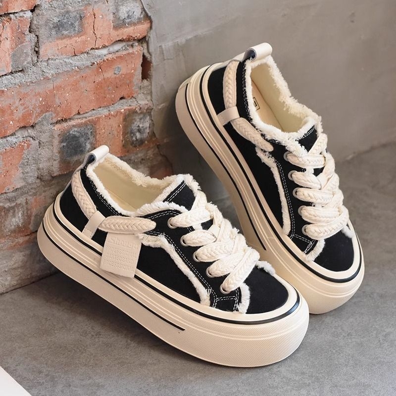 Retro Campus paksu tallaga lõuendikingad naistele 2025. aasta uued hingavad mustad sügiskingad Tide