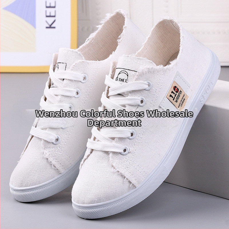 Ühes tükis uued naisüliõpilase lõuendikingad, mugavad ja kerged vabaajakingad, ruudulised riidest kingad, vanad Pekingi riidest kingad naistele.