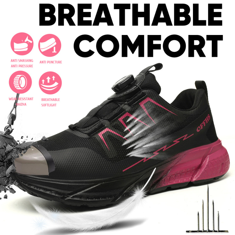 „TEMU AliExpress“ karštai parduodami moteriški darbo apsaugos batai iš plieno „Baotou“, apsaugantys nuo smūgių, nepraduriami, be sagų, suvarstomi batai