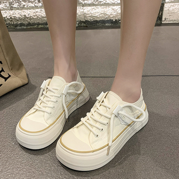 2023 m. vasaros nauji madingi „muffin“ storu dugnu retro stiliaus drobiniai bateliai su didele galva korėjietiški laisvalaikio sportiniai bateliai moterims.