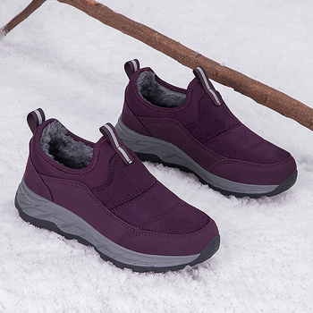 Pantofi sport antiderapanți pentru vârstnici, mărime plus, cu căptușeală din bumbac, pantofi călduroși, antiderapanți, sport, pantofi casual pentru vârstnici