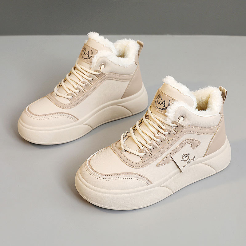 SH909 új 2024 őszi és téli meleg pamutcipő varrásos női cipők kartoncipők gyapjú béléssel diákoknak kopásálló vastag talpú főiskolai cipő