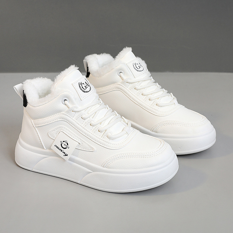 SH909 új 2024 őszi és téli meleg pamutcipő varrásos női cipők kartoncipők gyapjú béléssel diákoknak kopásálló vastag talpú főiskolai cipő