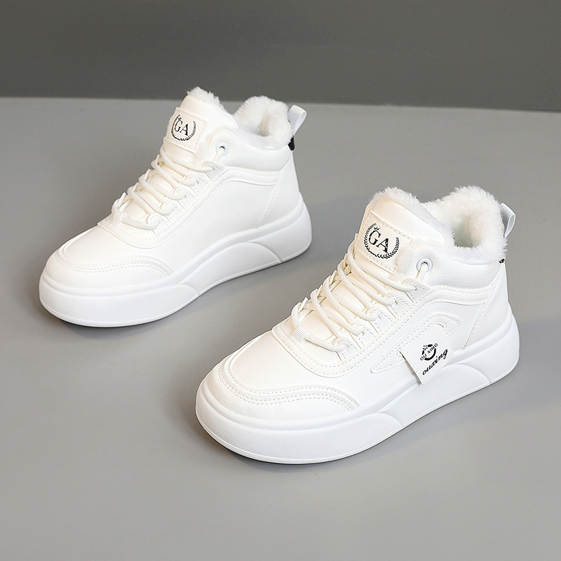 SH909 új 2024 őszi és téli meleg pamutcipő varrásos női cipők kartoncipők gyapjú béléssel diákoknak kopásálló vastag talpú főiskolai cipő