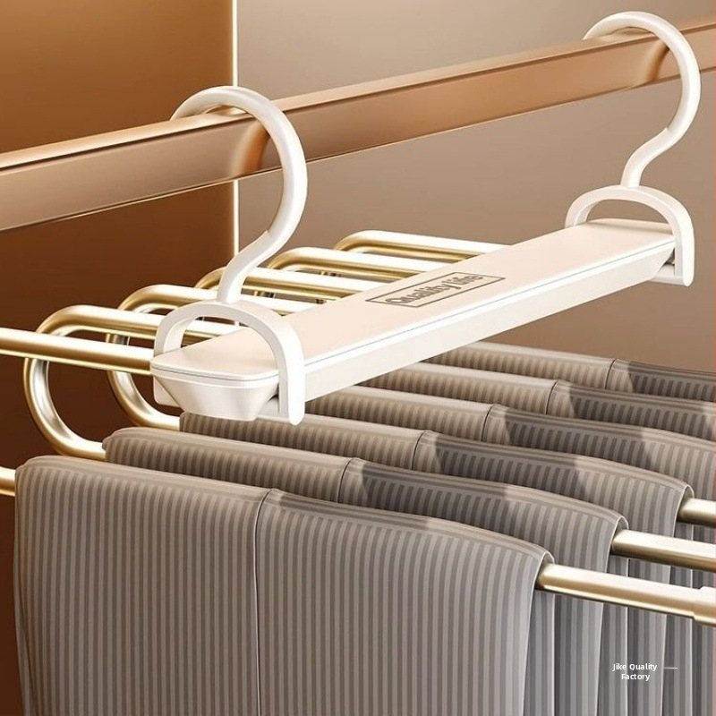 Сгъваема закачалка за панталони, многофункционална многослойна закачалка за панталони, безшевна щипка за панталони за домакинството, закачалка за панталони за съхранение в гардероба, органайзер