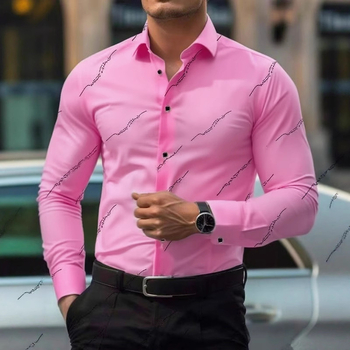 Νέο 2025 Διασυνοριακό Ευρωπαϊκό και Αμερικανικό Ανδρικό Πουκάμισο Business Casual με Τετράπλευρη Ελαστική Στάμπα, Λεπτό Αντιρυτιδικό Πουκάμισο με Μακρυμάνικο