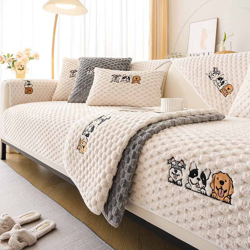 Határokon átnyúló új teknős bársony kanapépárna négy évszak univerzális csúszásmentes kanapépárna krémszínű szél bőr kanapéhuzat szövet nagykereskedelem