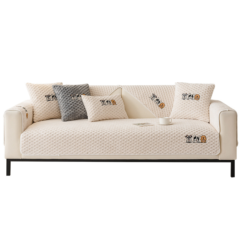 Határokon átnyúló új teknős bársony kanapépárna négy évszak univerzális csúszásmentes kanapépárna krémszínű szél bőr kanapéhuzat szövet nagykereskedelem