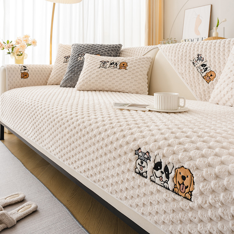 Határokon átnyúló új teknős bársony kanapépárna négy évszak univerzális csúszásmentes kanapépárna krémszínű szél bőr kanapéhuzat szövet nagykereskedelem