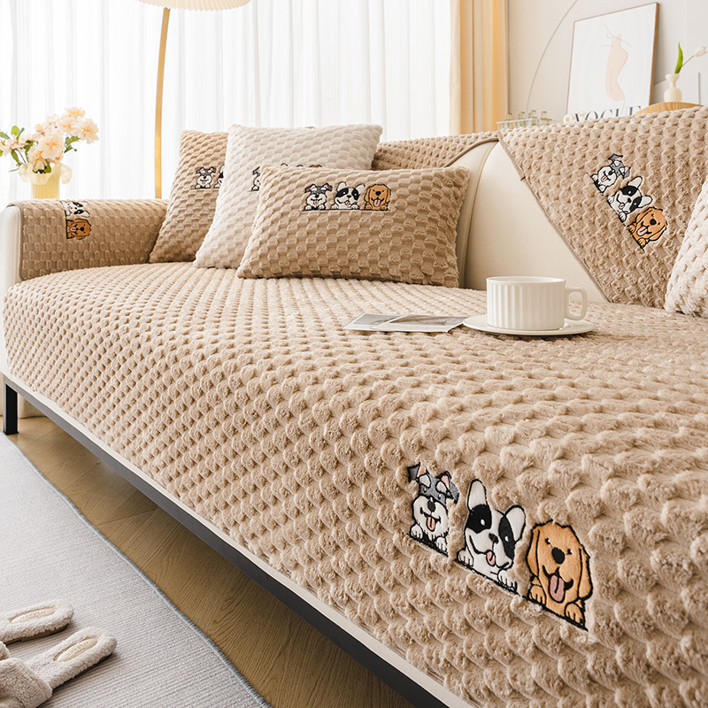 Határokon átnyúló új teknős bársony kanapépárna négy évszak univerzális csúszásmentes kanapépárna krémszínű szél bőr kanapéhuzat szövet nagykereskedelem