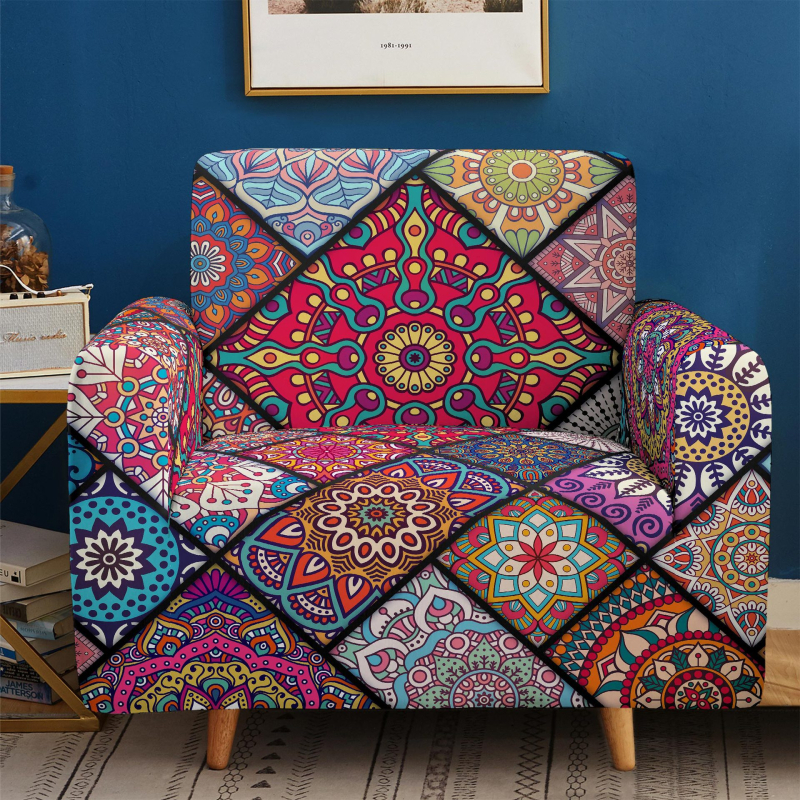 Porálló és csúszásmentes, rugalmas kanapéhuzat minden évszakra, all-inclusive kanapéhuzat, geometrikus mintás amerikai szövethuzat