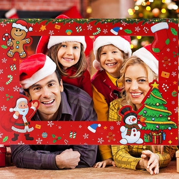Άγιος Βασίλης Χιονάνθρωπος Χριστουγεννιάτικη Κορνίζα Φωτογραφιών, Διακοσμητικά, Αστεία Χριστουγεννιάτικη Κορνίζα Φωτογραφιών από Χάρτινο Χαρτί, Σετ Φωτογραφιών