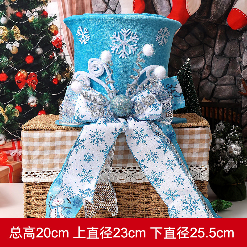 Pălărie decorativă de Crăciun transfrontalieră Amazon, cu stea în vârf, pentru brad, cu fundă retractabilă de primăvară