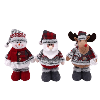 2024 Ενδιαφέρουσα διασυνοριακή νέα χριστουγεννιάτικη σειρά κόκκινου καρό Ying με τηλεσκοπικά στηρίγματα παραθύρου για κούκλες, διακοσμητικά αξεσουάρ, συνεγκατάσταση