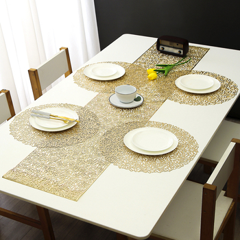 Melionų sėklų stalo takelio kilimėlis, ilgas PVC bronzinis tuščiaviduris gėlių stalo kilimėlis, arbatos kilimėlis, neslystantis namų šilumos izoliacinis kilimėlis, dekoratyvinis kilimėlis