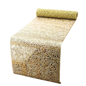 Melionų sėklų stalo takelio kilimėlis, ilgas PVC bronzinis tuščiaviduris gėlių stalo kilimėlis, arbatos kilimėlis, neslystantis namų šilumos izoliacinis kilimėlis, dekoratyvinis kilimėlis