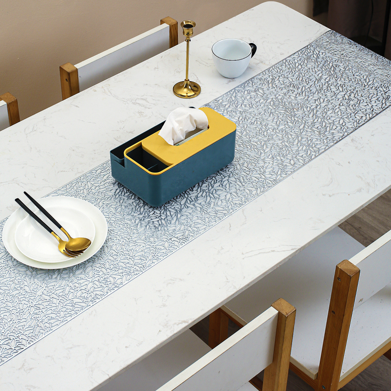 Melionų sėklų stalo takelio kilimėlis, ilgas PVC bronzinis tuščiaviduris gėlių stalo kilimėlis, arbatos kilimėlis, neslystantis namų šilumos izoliacinis kilimėlis, dekoratyvinis kilimėlis