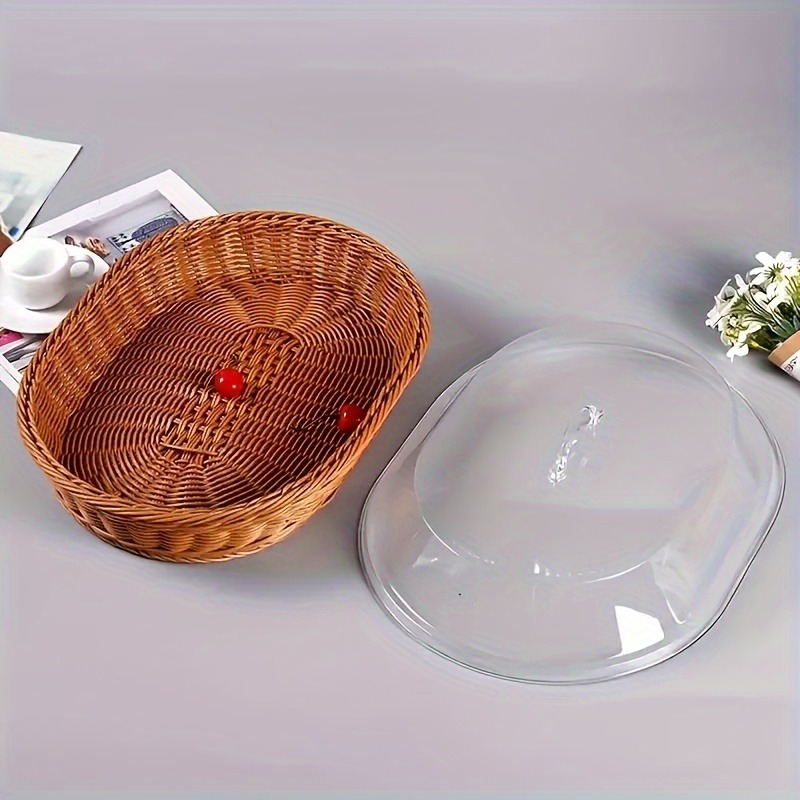 Piiriülene kuummüügis rotangist leivakorvi imitatsioon köögiviljakorvi kuivatatud puuviljakauss akrüülkattega läbipaistva ovaalse hoiukorviga hulgimüük