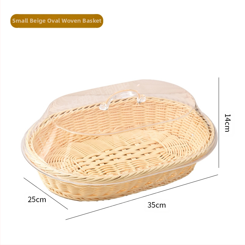 Piiriülene kuummüügis rotangist leivakorvi imitatsioon köögiviljakorvi kuivatatud puuviljakauss akrüülkattega läbipaistva ovaalse hoiukorviga hulgimüük