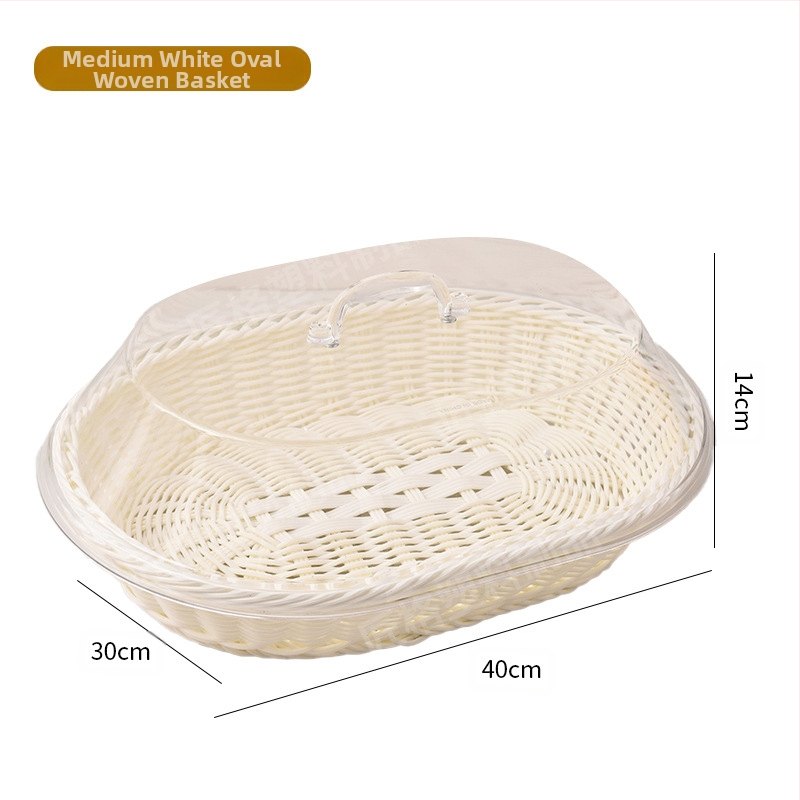 Piiriülene kuummüügis rotangist leivakorvi imitatsioon köögiviljakorvi kuivatatud puuviljakauss akrüülkattega läbipaistva ovaalse hoiukorviga hulgimüük