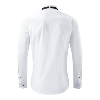 Μαύρο πουκάμισο παράστασης, ανδρικό μακρυμάνικο βραδινό φόρεμα χορωδίας ενηλίκων, φόρεμα με δέσιμο, πουκάμισο με όρθιο γιακά