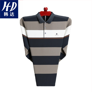 Νέο μακρυμάνικο μπλουζάκι μέσης ηλικίας για άνδρες, Φθινόπωρο και Χειμώνας 2024, πολύχρωμο ριγέ τοπ με χαλαρή βάση για μεσήλικες μπαμπάδες