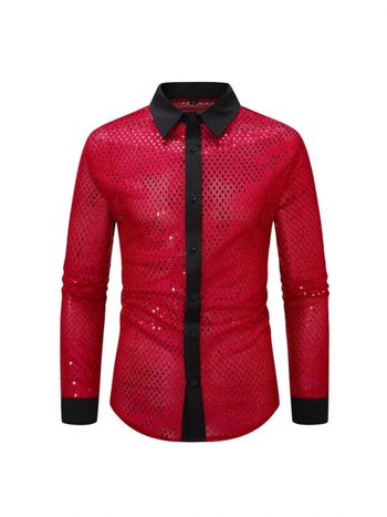 Διασυνοριακό Εξωτερικό Εμπόριο Στυλ Μεγάλου Σώματος Ρομβικό Νιφάδας Πουκάμισο Νυχτερινού Κλαμπ Ανδρικό Ρούχα Απόδοσης Σχεδιασμός Ανδρικό Πουκάμισο με Μακρυμάνικο Πέτο