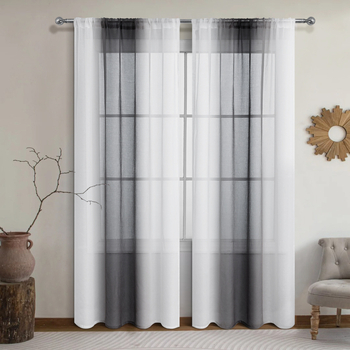 SHEIN gatavi produktai, skirti pilnai Dolly spalvų gradiento lango ekranui, dėvėti strypo užuolaidą, pusiau užtamsintą marlės užuolaidą TEMU new