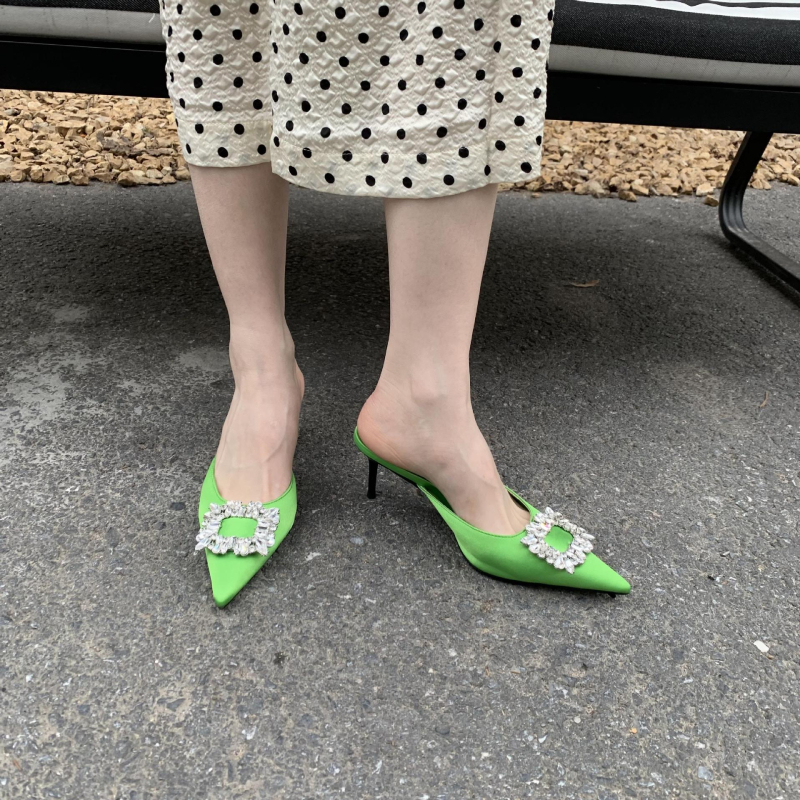 2024 m. pavasario ir vasaros nauji smailūs ploni kulniukai europietiškos ir amerikietiškos mados „Baotou“ bateliai