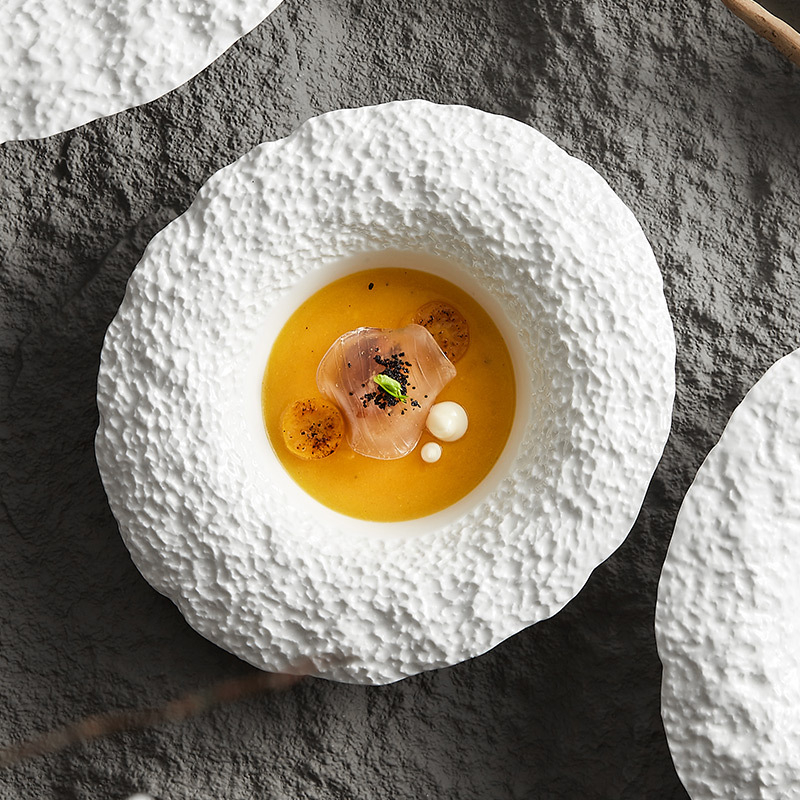 Tehase kivimustriga õlgkübarakaussiga spagetitaldrik, keraamiline salatitaldrik, majapidamissupitaldrik, sügav taldrik, kõrgekvaliteediline klubiõhtusöögitaldrik