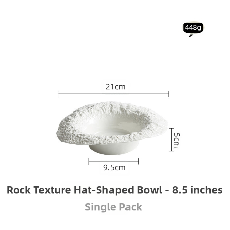 Tehase kivimustriga õlgkübarakaussiga spagetitaldrik, keraamiline salatitaldrik, majapidamissupitaldrik, sügav taldrik, kõrgekvaliteediline klubiõhtusöögitaldrik