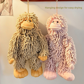 Miela trimatė šenilinė lėlė, rankinis, virtuvė, vonios kambarys, itin sugerianti nosinė, pakabinamas rankšluostis, rankšluostis