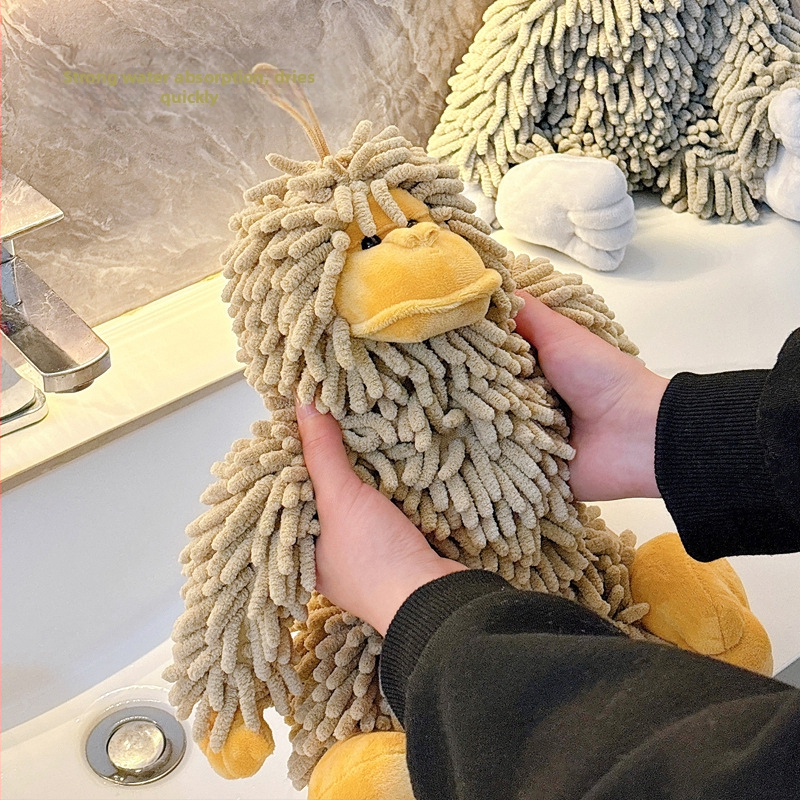 Сладка триизмерна кукла от шенил, хандбал, кухня, баня, супер абсорбираща кърпичка, висяща кърпа, кърпа