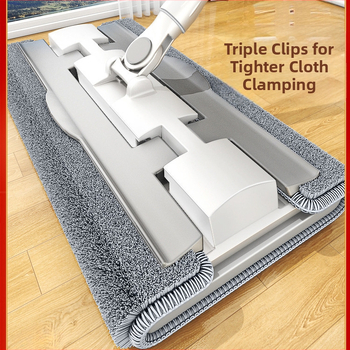 Naujo stiliaus buitinė šluostė su nuimama plokščia šluostės galvute, pakeičianti vieną šluostę, 2025 m. švari medinių grindų šluostė