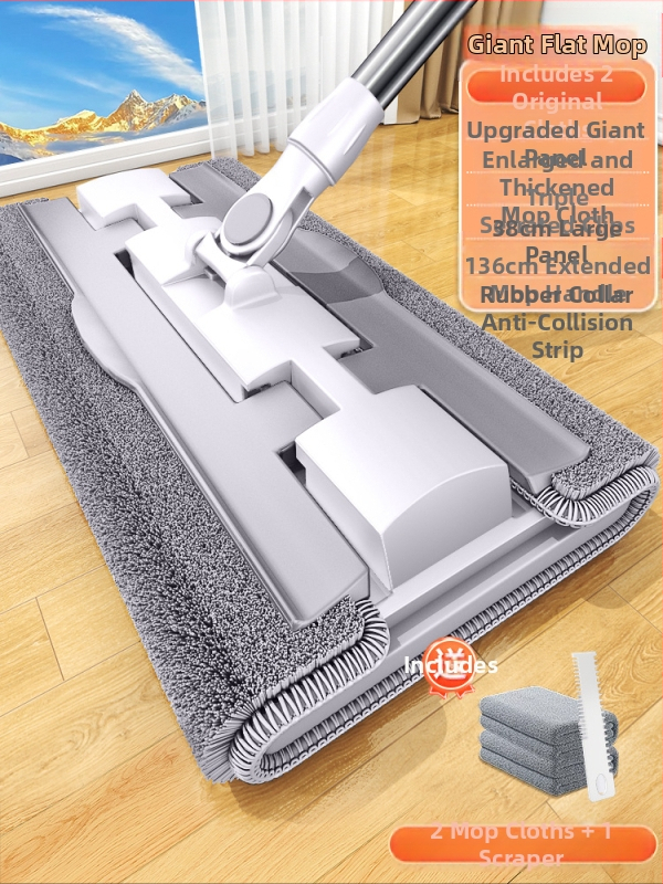 Naujo stiliaus buitinė šluostė su nuimama plokščia šluostės galvute, pakeičianti vieną šluostę, 2025 m. švari medinių grindų šluostė