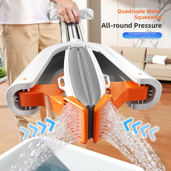 Νέα σφουγγαρίστρα σφουγγαρίσματος 2025 Νέο μοντέλο για οικιακή χρήση, καθαρισμός σε ένα βήμα, πλύσιμο χωρίς χέρια, πτυσσόμενη, απορροφητική σφουγγαρίστρα σφουγγαρίσματος