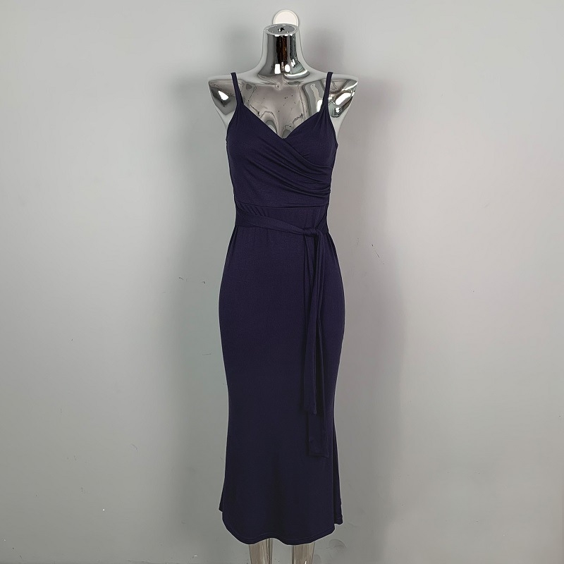 Dél-Korea Dongdaemunja, elegáns, nőies és szexi, V-nyakú, fűzős, derékformáló, hosszú, harisnyatartós ruhája