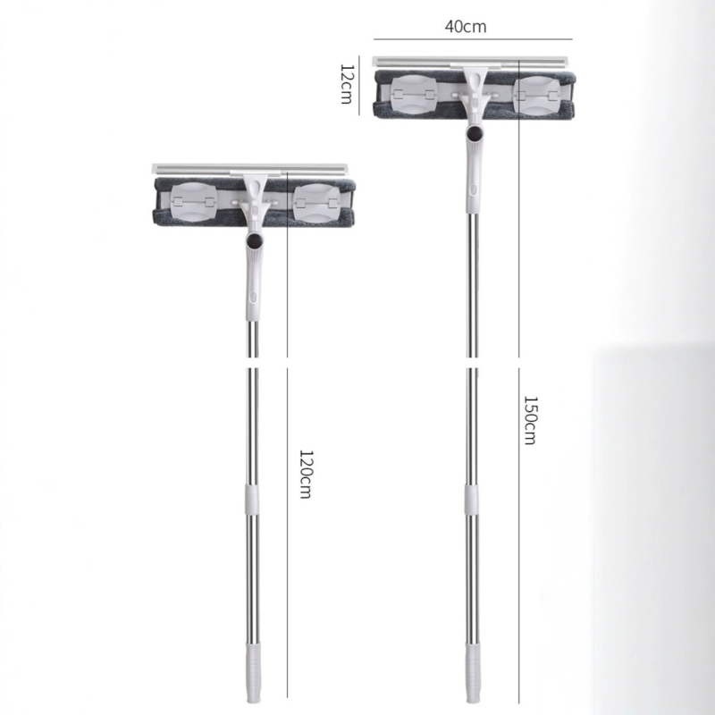 Σκουπίστε γυάλινα αντικείμενα οικιακής χρήσης Τηλεσκοπική ράβδος διπλής όψης Σκουπίστε γυαλί Καθαρισμός υαλοκαθαριστήρα ψηλού παραθύρου Ειδικό εργαλείο καθαρισμού