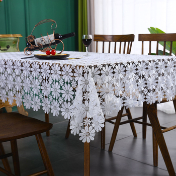 Ευρωπαϊκό στυλ απλό τραπεζομάντιλο πηγής εργοστασίου οικιακής χρήσης αντιολισθητικό τραπέζι τραπεζαρίας τραπεζάκι σαλονιού κοίλο κάλυμμα πανί μακρύ υψηλής ποιότητας τραπεζομάντιλο