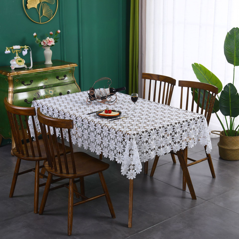 Európai stílusú egyszerű terítő, gyári háztartási csúszásmentes étkezőasztal, dohányzóasztal, üreges huzatú szövet, hosszú, kiváló minőségű terítő